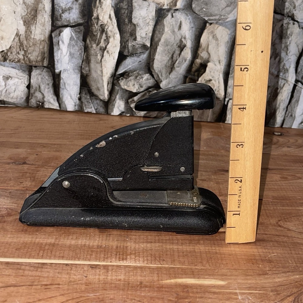 Vintage Black Speed Products Stapler Matte Black‎ Crackle Deco Works Desk School